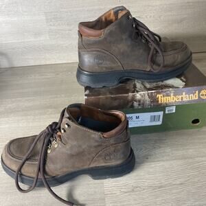 Timberland 87305 Leather Devito CHKA Chocolate Leather Boots Women’s 9 W/ Box